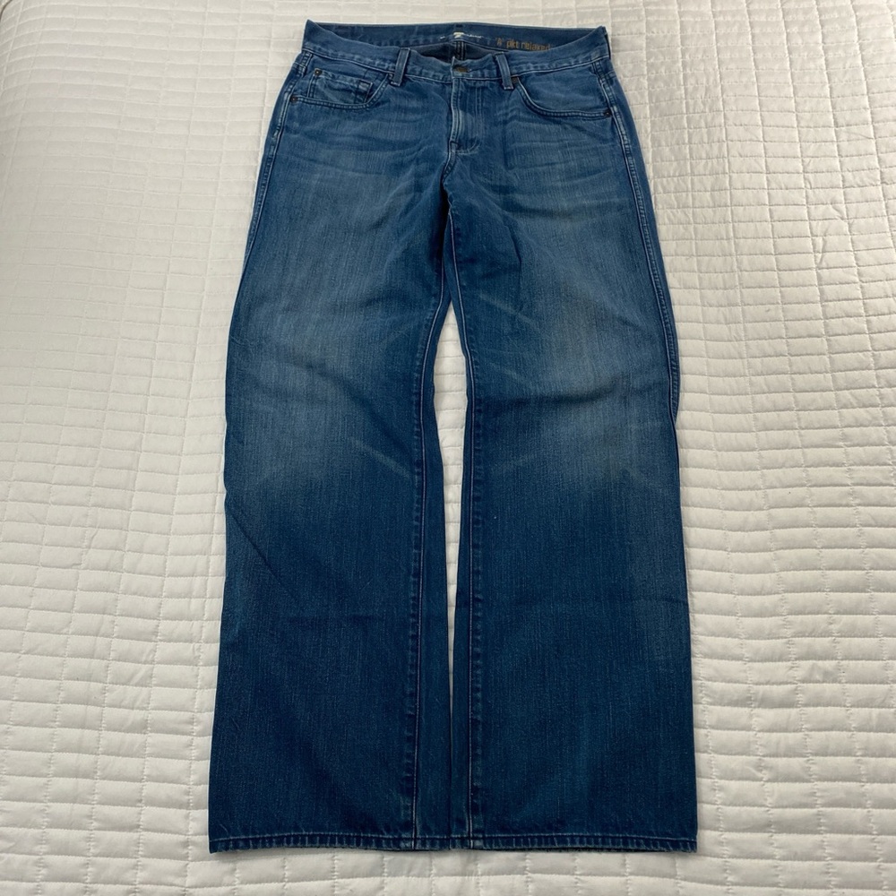Vintage Y2K 7 For All Mankind W/ A pocket Relaxed Wide Leg Dark Wash Jeans 33x33